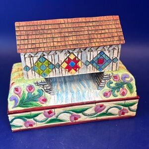 Colorful Decorative Covered Bridge by Jim Shore Heart Wood Creek Collection